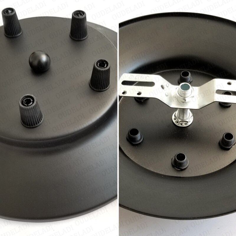 Spin lamp hanglamp plafond schotel retro restaurant bar multi kop accessoire zwarte ijzeren plaat