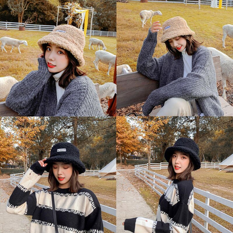 Sombreros de invierno de piel para mujer, gorros cálidos con letras de Panamá, negros y blancos