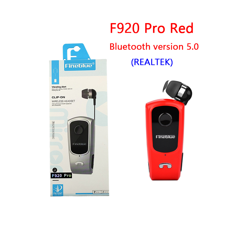 Fineblue F920 Pro Draagbare Oortelefoon Bluetooth Lotus Met Draad Draadloze Clip Op Headset Oortelefoon Handsfree Oordopjes Voor Telefoon: Original box Red