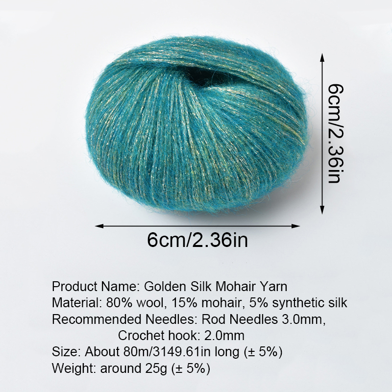 25g/Knäuel Glitzer Mohair Garn Weiche Warme betroffen zur Seite fahren Schal Hütte Faden Nadel Häkeln Hand Gestrickte Faden DIY liefert