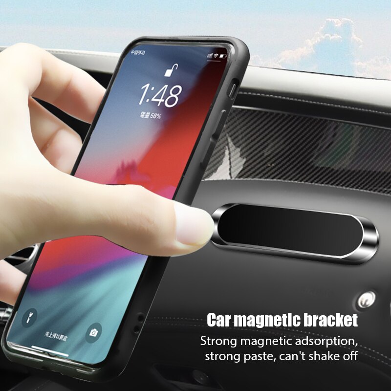 Samochodowy magnetyczny uchwyt na telefon metalowy mini uchwyt na pręt uniwersalny bezpieczeństwo i ochrona środowiska samochodowy uchwyt magnetyczny na telefon