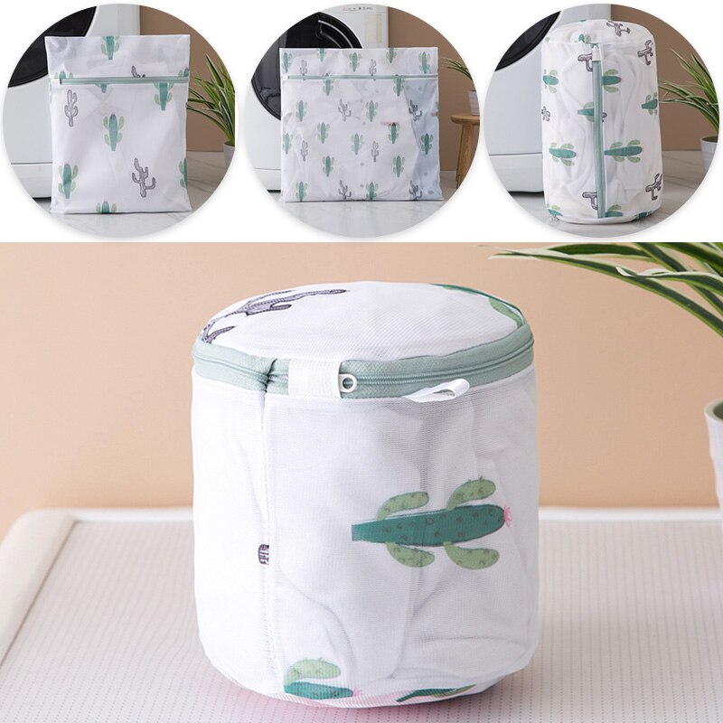 1PC Durable Laundry Mesh Clothes Washing Bags Cactus Bra Underwear Laundry Bags Travel Storage Bags