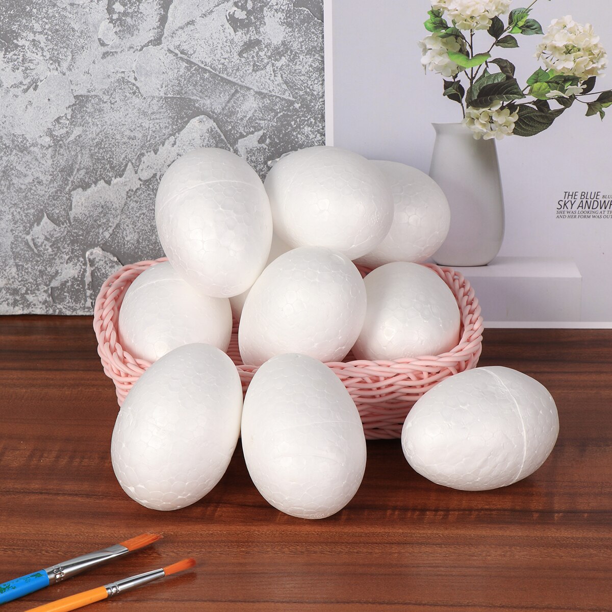 50pcs 6cm Durafoam Eggs Styrofoam DIY Easter Egg Crafts Eggs