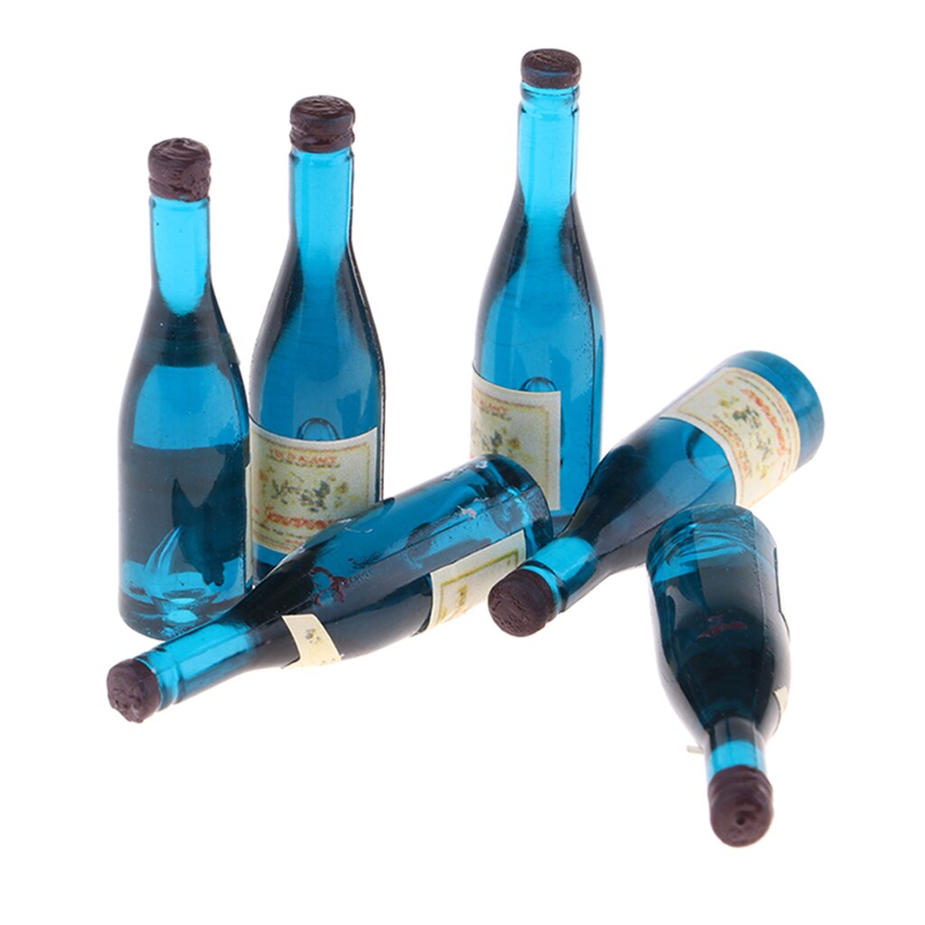 1:12 Puppenhaus Miniatur Weinflaschen Set – 2 Kleine Bierflaschen Aus Kunststoff Für Realistische Küchen- & Barbiere-Deko