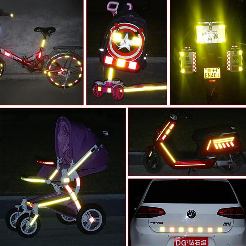 Bike Body Reflective Safety Stickers Reflective Safety Warning Conspicuity Tape Film Sticker Strip Bicycle Accessories