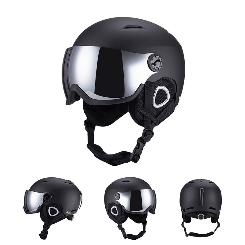 Horntour Skiing Helmet with Goggles Warm Helmet ABC+EPS High Ski Helmet Outdoor Sports Ski Skateboard Helmet: S / Gold