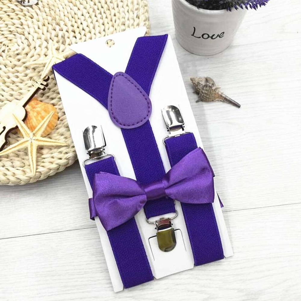 1pc børn elastiske seler & butterfly matchende smoking jakkesæt unisex dreng pige bowtie børn kostume justerbar y-back seler