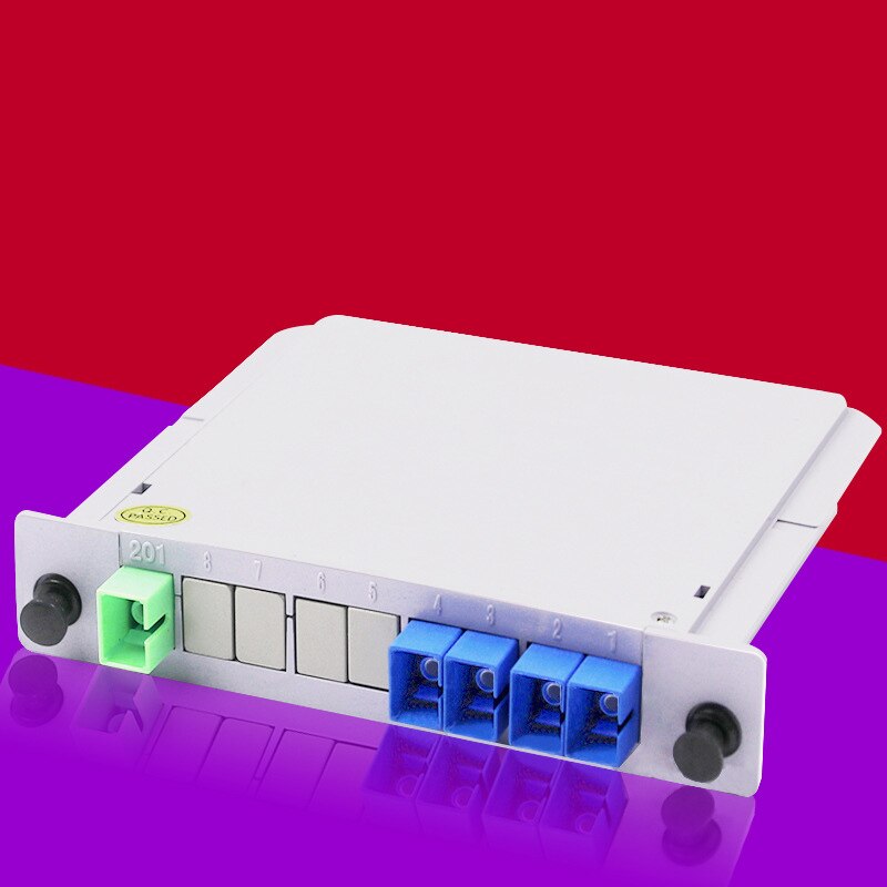 1:4 glasvezel plc-splitter sc/upc 1 x 4 lgx-box cassettekaart-invoegmodule plc-splitter