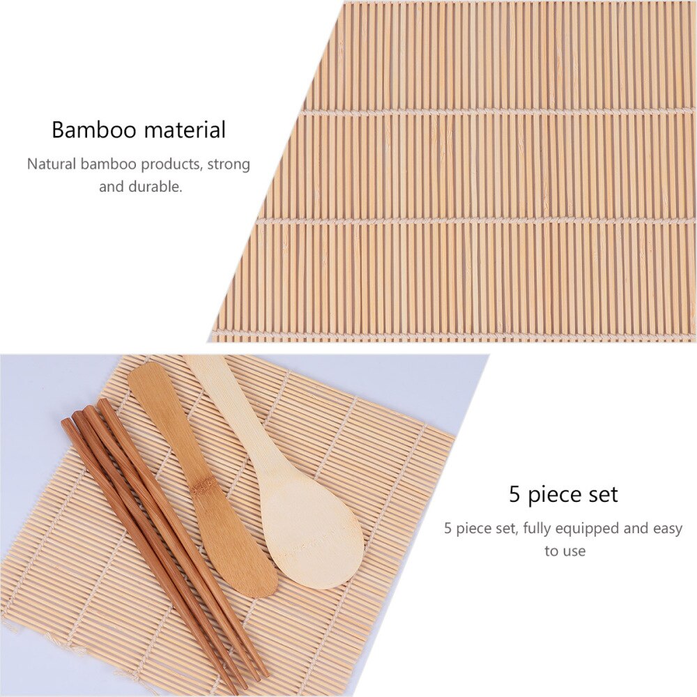 1 Set Praktische Beginner Bamboe Draagbare Beginner Sushi Kit Sushi Maken Tool Sushi Maker Kit Voor Diy Restaurant Home Hotel
