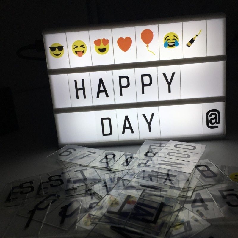 A4 Led Night Light Box with DIY Black Letters Table Lamp A5 A6 Acrylic Cinematic Light Box AA Battery Art Desk Lights
