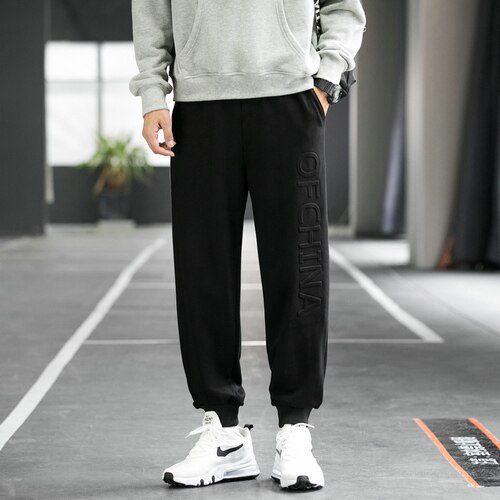 Mäns höst träningsoverall man byxor street wear träningsbyxor: Xxxl / Svart