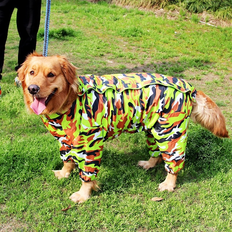 Rood Groen Camouflage Grote Hond Regenjas Waterdichte Regen Jassen Jas Kleding Apparel Labrador Golden Retreiver Samojeed