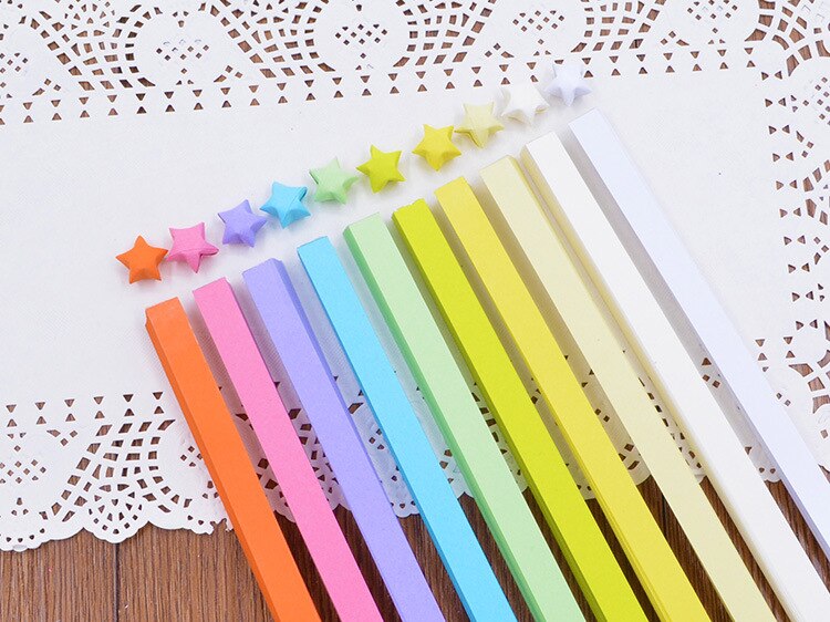 Tiras para hacer papeles para manualidades con estrellas, 1030 Uds., estrellas de la suerte, origami para niños, papel original artesanal DIY, 27 colores