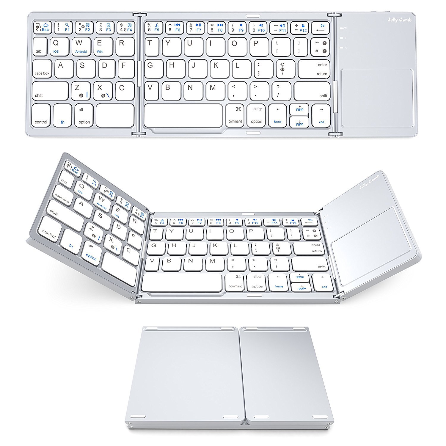 Tri-fold Wireless Bluetooth Keyboard for Iphone Mobile Phone Ipad Macbook Ultra-thin Portable Keyboards with Mouse Touch Pad