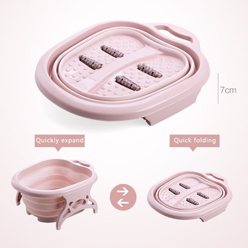 Bain de pieds pliable, seau de massage moussant simple, bassin de bain de pieds en plastique, grand rehaussement, baril de forçage, réduit la pression