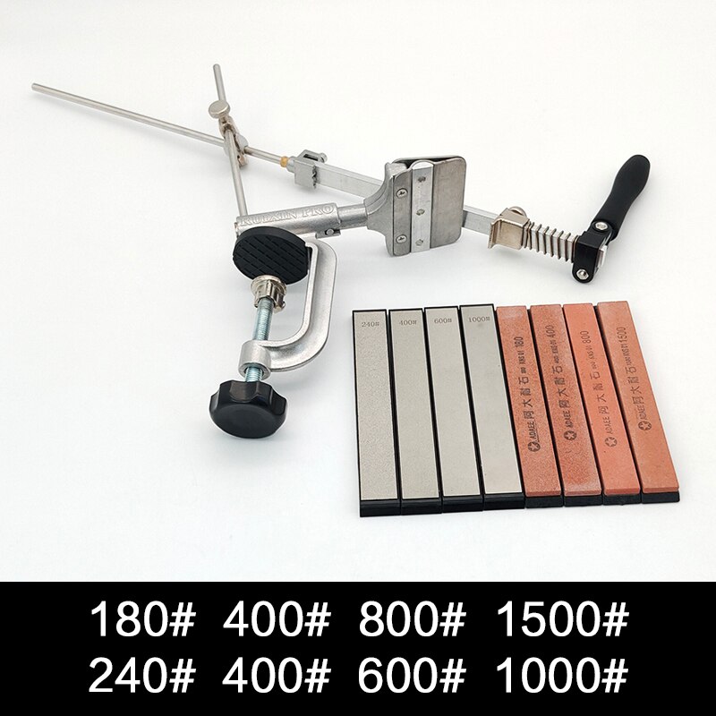 ruixin Pro Knife Sharpening System full fixed angle sharpener Diamond Whetstone flip multifunction Sharpener Knife Blade: Set F