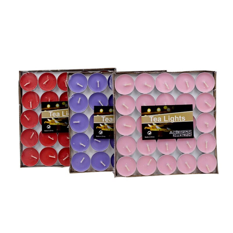 Dining Table Wedding Candles Wax Standard Wick Burning Durable Candle Tea Wax Round Candle Smokeless Dinner Eco-friendly