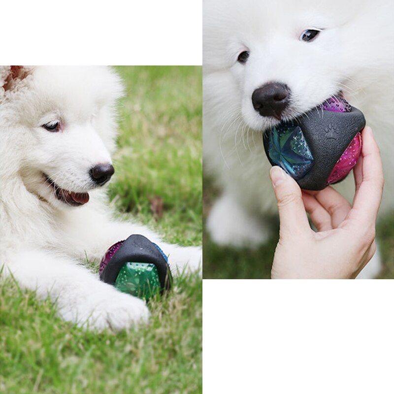 Hond Speelgoed Bal LED Lichtgevende Squeak Ball Rubber Bouncy bijtvast Hond Kauwen Bal Hond Training Voor Honden speelgoed Niet giftig Speelgoed