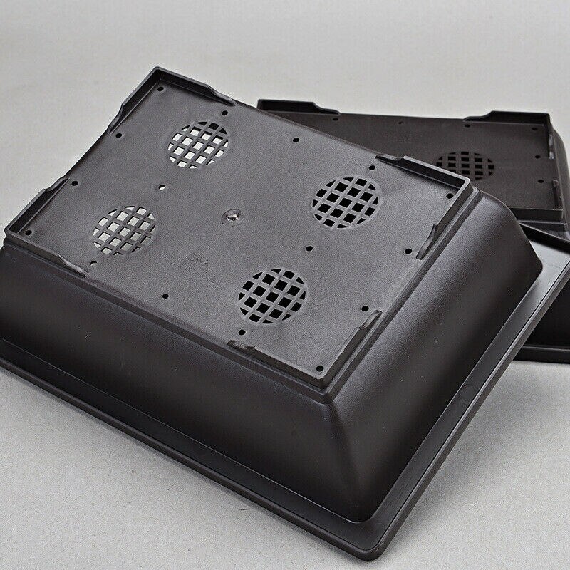 Maceta de plástico rectangular para bonsái, maceta para vivero, balcón, jardín, contenedor, maceta para plantas, mercados con platillo, bonsái