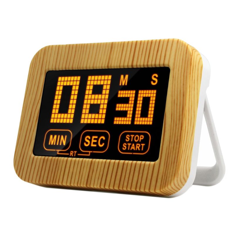Touch Screen Luminous Kitchen Timer LCD Display Magnetic With Stand Timer Luminous Loud Alarm Digital Study Timer