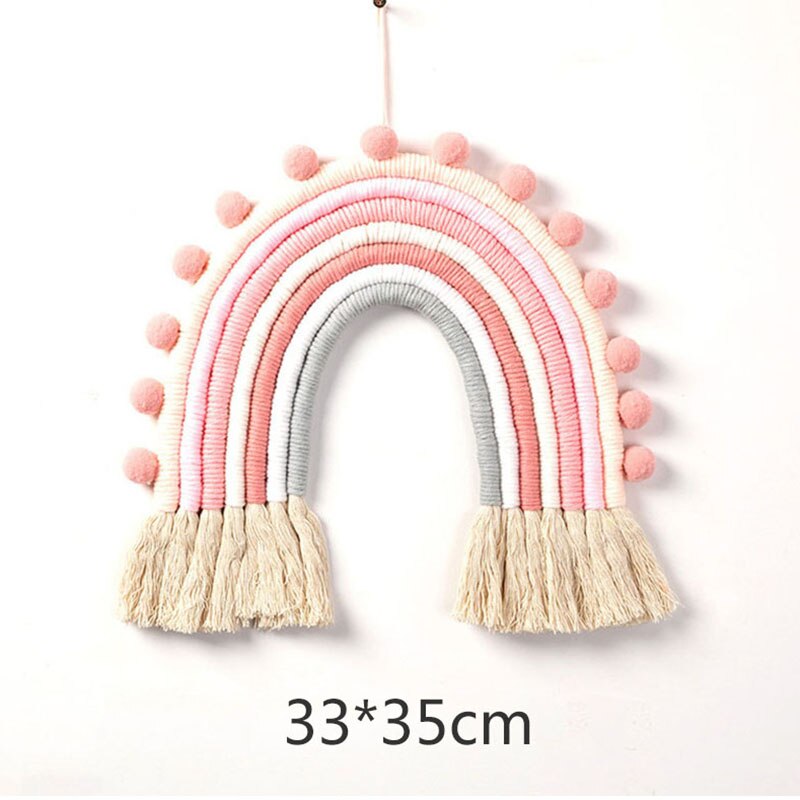 Bricolage corde arc-en-ciel jouet à la main tissé arc-en-ciel décoration tenture murale nordique bébé chambre décor accessoires de noël: 7 strands 6
