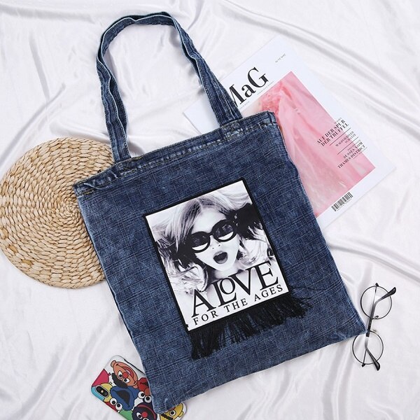 Vrouwen Handtassen Messenger Canvas Tas Modieuze Denim Jean Art Shopping Schouder Messenger Blues Crossbody Tas bolsaszakken: 10