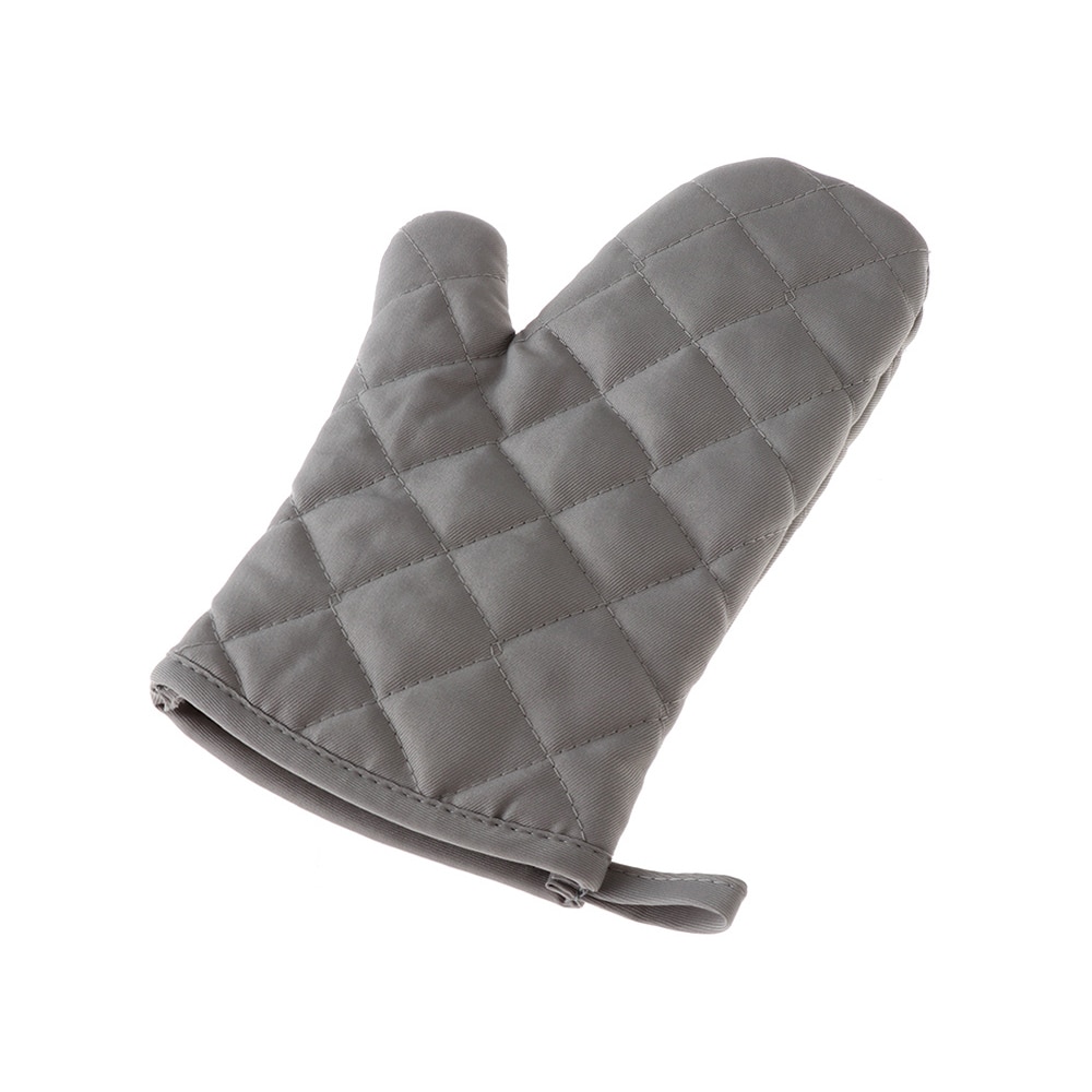 1 stück Neue Tragbare Schwarz Baumwolle Mischung Dicke Küche Backen Kochen Isolierte gepolstert Ofen Handschuhe Fausthandschuh: grau