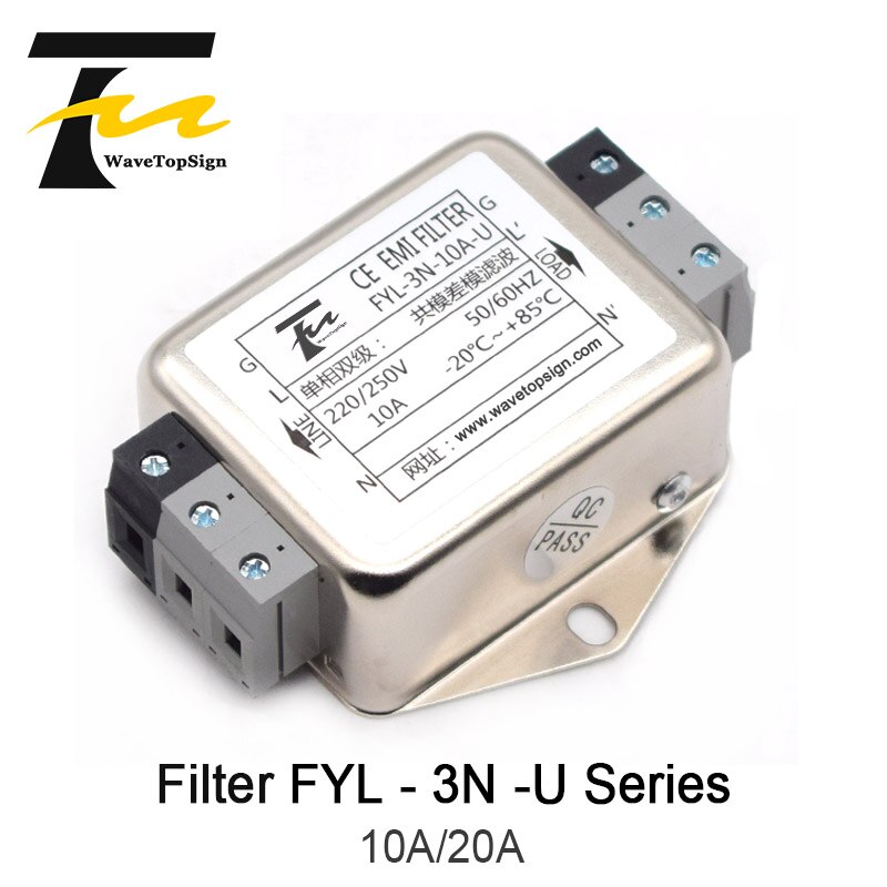 Wavetopsign Terminal Type Emi Filter FYL-3N-10A-U FYL-3N-20A-U Huidige 10A 20A Voltage 220V/250V