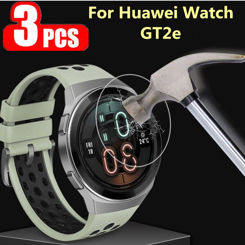 3 stk 2.5d hærdet glas til huawei watch  gt2e 9h hd klar skærmbeskytter på huawei watch  gt 2e sports smart watch film