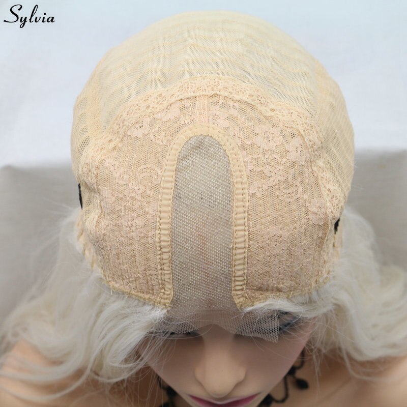 Sylvia Body Wave Pastel Blue Wig Heat Resistant Synthetic Hair U-Lace Front Wigs For White Women Mixed Color Drag Queen Makeup