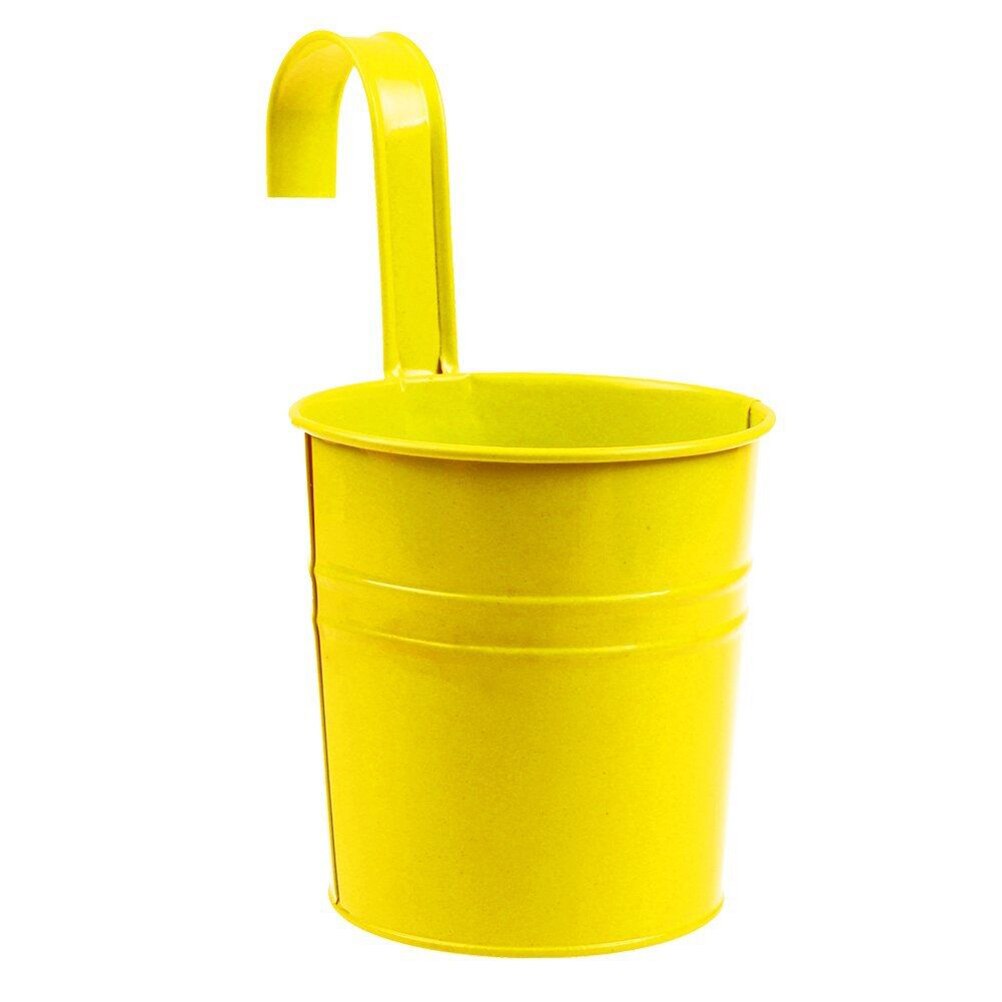 Garden Supplies Hanging Vase Wrought Iron Flower Barrel Balcony Pots Planters Wall Hanging Bucket color randomly