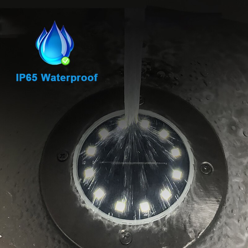 Outdoor Solar Powered Ground Light Waterproof Garden Pathway Deck Lights With 8/12/20 LED Lamp for Home Yard Driveway Lawn Road