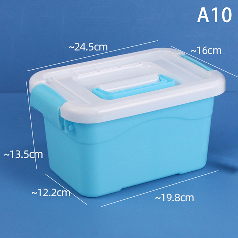 Kunststoff-Aufbewahrungsbox mit Deckel, tragbare transparente Organizer-Kasten für Kinderspielzeug, Studenten-Briefpapier-Behälter, Kosmetik-Sortierbox: MULTI
