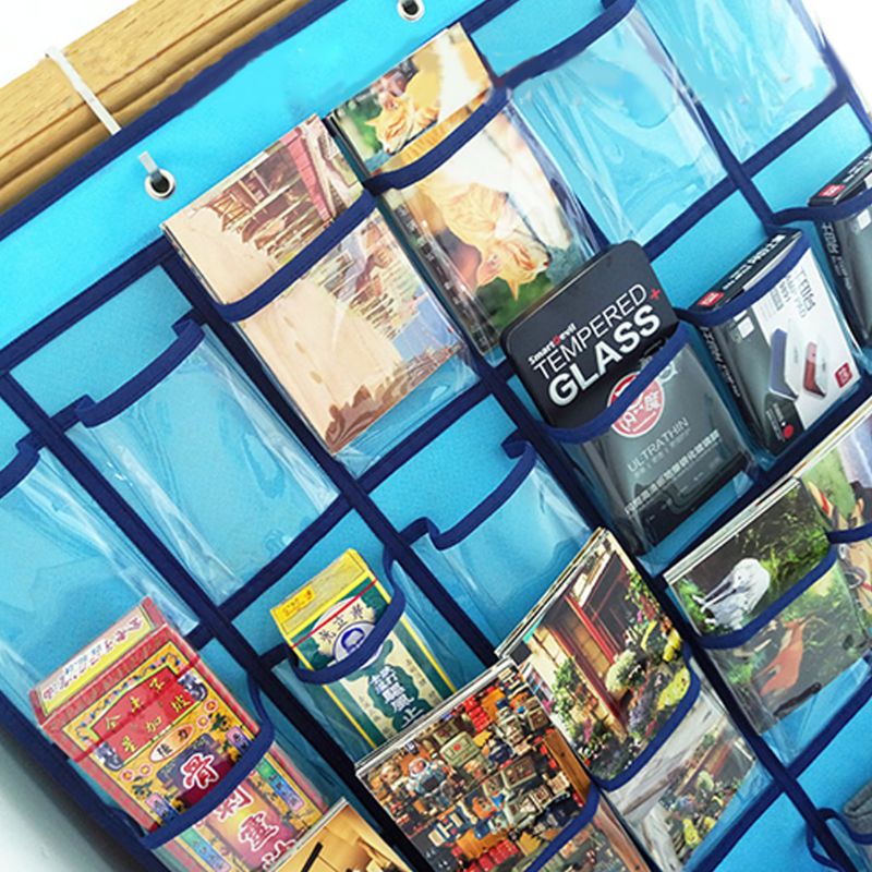 25 Clear Pockets Classroom Pocket Chart For Teacher Cell Phones Holder Door Hanging Calculator Organizer