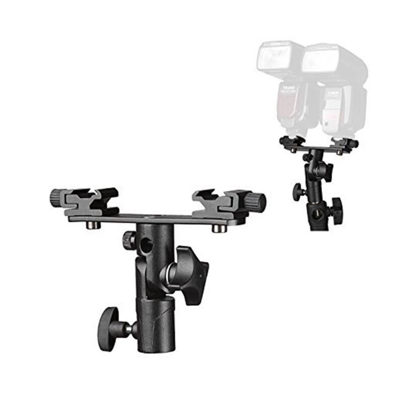 Double Shoe Flash Umbrella Holder Light Stand Speedlight Bracket Mount for Photo Video Photography DSLR Camera Accessories