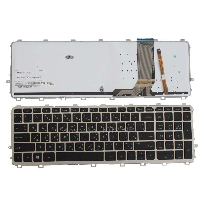 Arabisch Laptop Toetsenbord Voor Hp Pavilion 15-J 15T-J 15Z-J 15-J000 15t-j000 15z-j000 15-j151sr Serie Zilver Met Backlight