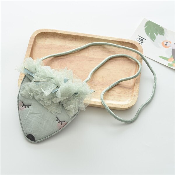 Children Girl Kids Coin Purse Bag Hobos Mini Small Cute Cotton Fabric Cartoon Fox Animal Solid Korean Accessories: 3