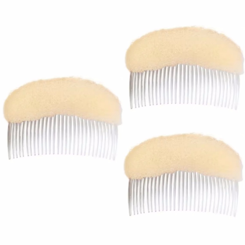 Almohadillas para el cabello esponjosas para aumentar el volumen del cabello, pinzas para el cabello, esponja práctica para el cabello, accesorios de peluquería para mujeres y niñas: plum
