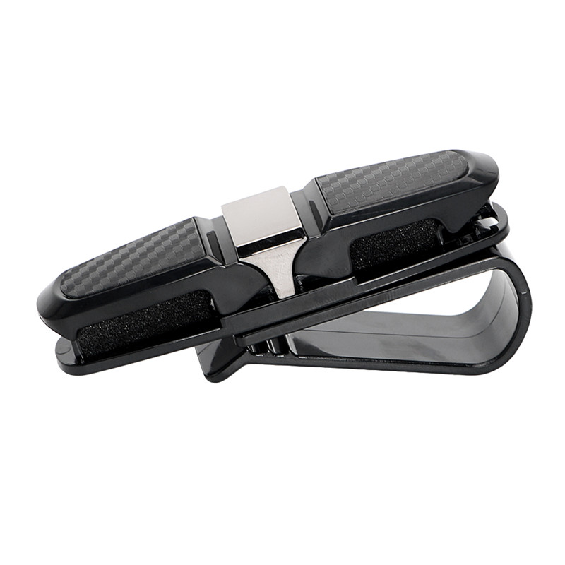 Portatil Auto sujetador Clip coche gafas Clip tarjeta pinza ABS coche VehiGlasses fundas negro coche parasol gafas de sol soporte: Silver