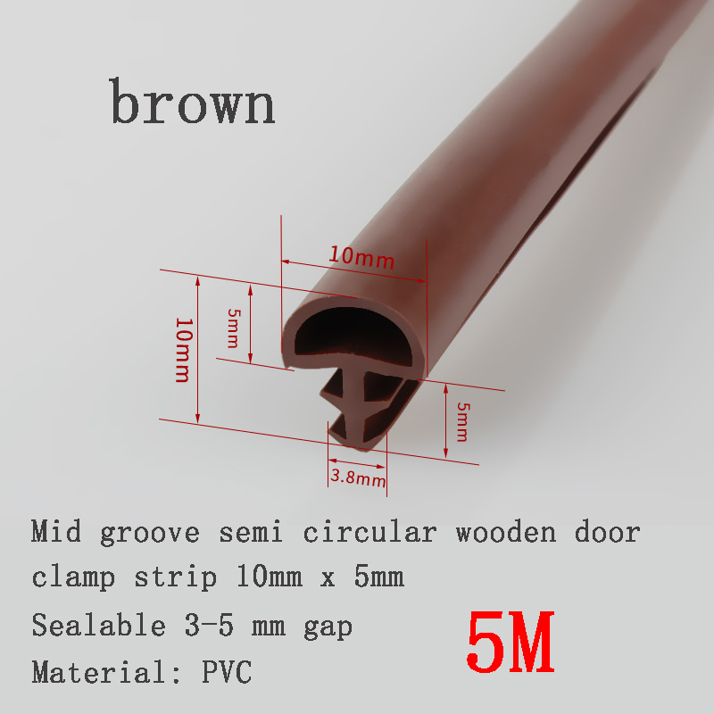 Tira de sellado especial para puertas de madera de PVC, tira de goma insonorizada a prueba de viento y anticolisión para marco de puerta de dormitorio, tipo ranura: Gris oscuro