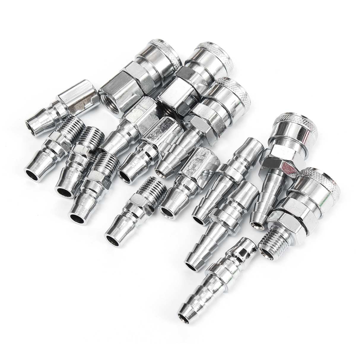 16pcs Quick Connector BSP Line Hose Fittings Compressor Connector Quick Release Coupler Set