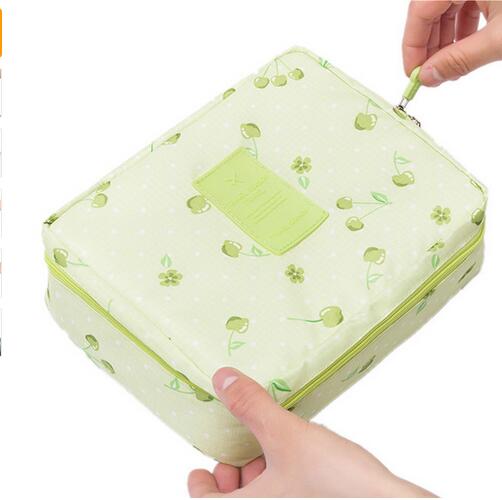 Women Cosmetic bag Makeup bag Case Make Up Organizer Toiletry Storage Neceser Rushed Floral Nylon Zipper Travel Wash pouch: D