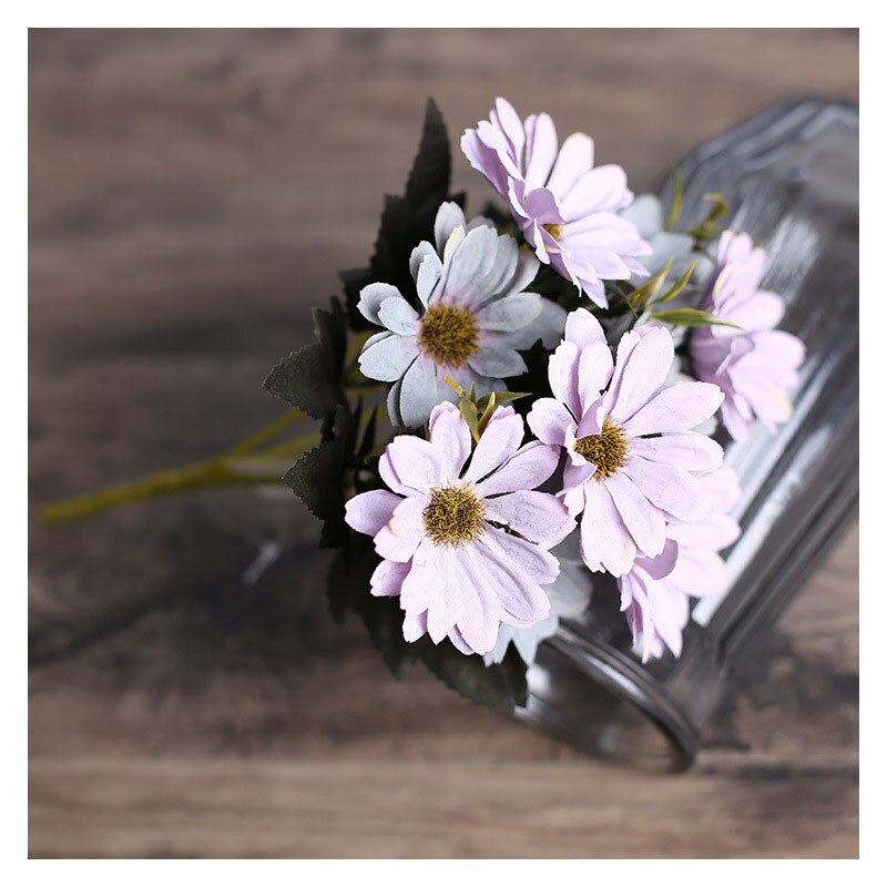 10 Hoofd Kunstbloemen Gerbera Tak Handgemaakte Diy Bloem Muur Boeket Nep Bloem Home Banket Bruiloft Kerst Decoratie