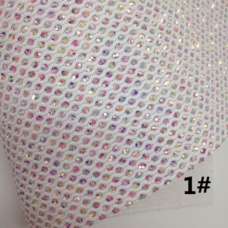 Witte Glitter Leer, Mesh Glitter Stof, krokodil Reliëf Kunstleer Lakens Voor Boog A4 21X29Cm Twinkling Ming KM170: 1