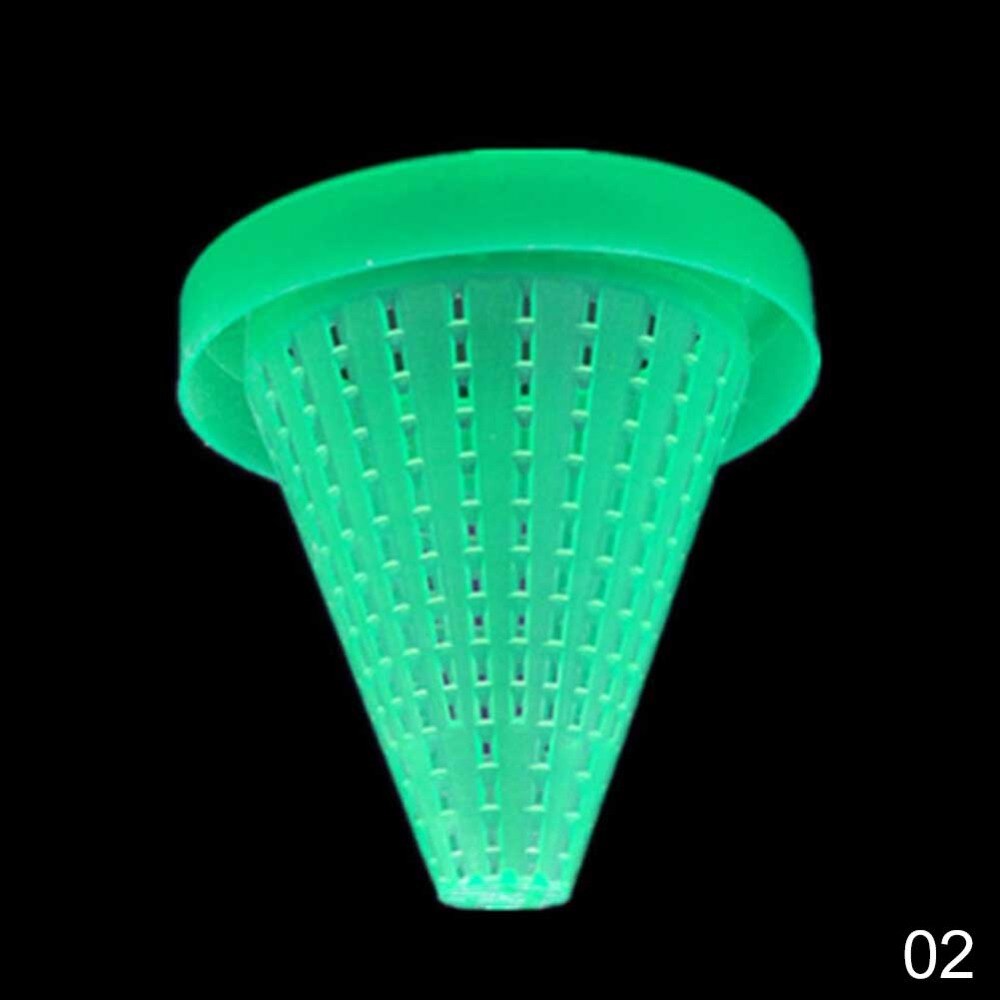 Mini automatisk fiskefoder tilspidset akvarium rød orm fodring foder tragt kop fisk mad foder værktøj med sugekop: Grøn