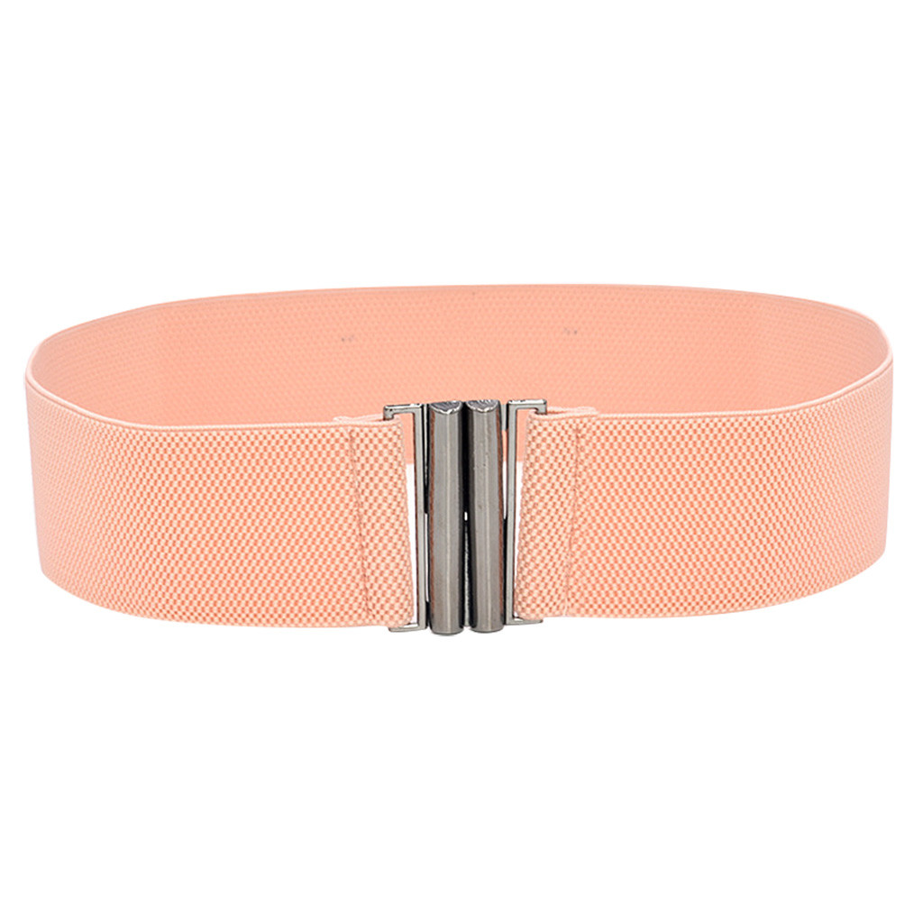 Taille Riem Vrouwen Brede Elastische Jurk Riem Jeans Accessoires Stretch Elastische Brede Corset Taille Metalen Gesp Mujer Femme # l20: Pink 