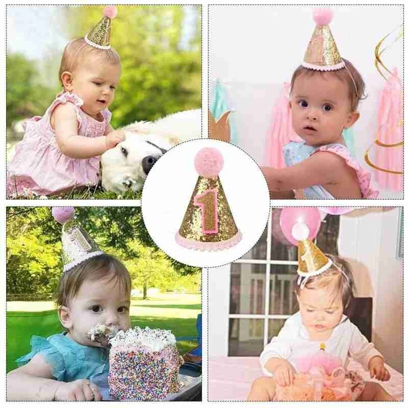Baby 1st födelsedag hatt mini party hatt barn första pojkar hatt födelsedag födelsedagsfest flickor hatt nyfödd nautisk filt  w7 a 1