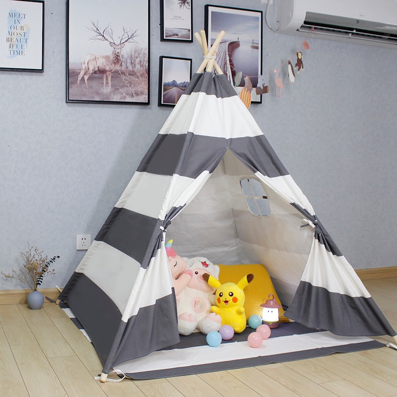 Camping Teepee Tent Voor Kinderen Kinderen Tent Jongen Meisje Wigwam Huis Voor Kinderen Grote Tent Indoor Outdoor Opvouwbare Spelen huis
