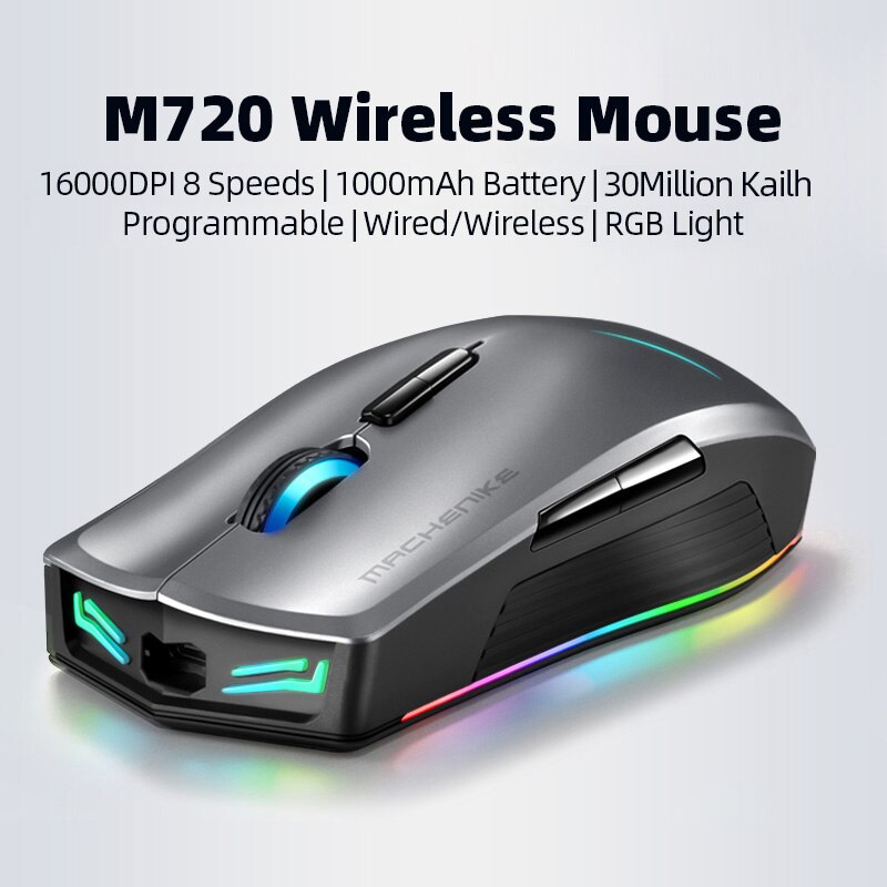 Machenike M7 Wireless Mouse Gaming Mouse Gamer 16000 DPI RGB Programmable Rechargeable PMW3212 PMW3335 Computer Mouse: M720