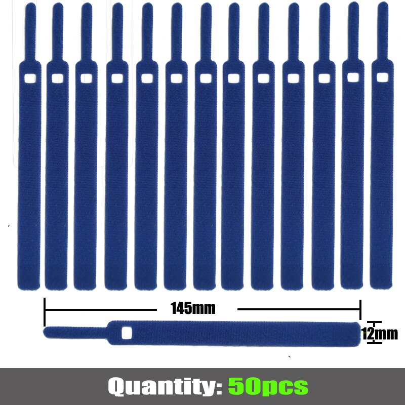 50 stücke 12mm * 145mm Verschluss Band kabelbinder Klebstoff Magie Haken Schleife Stock bulckle Gürtel Bündel Draht linie Band schnur: Farbe 08